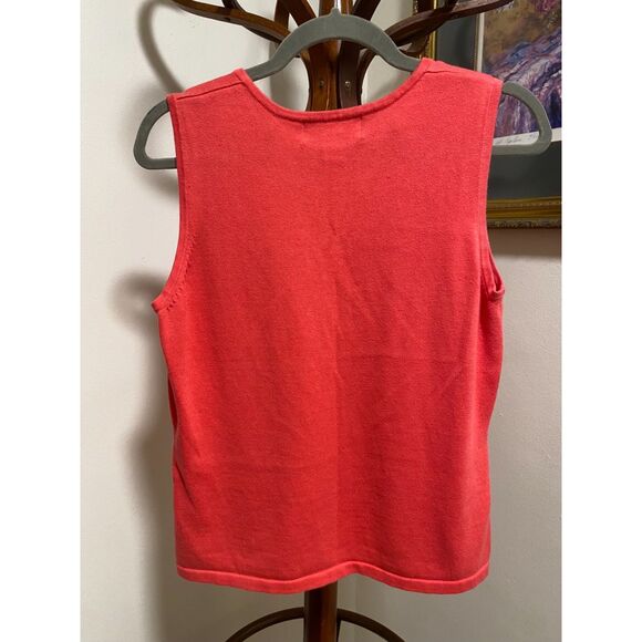 Retro Vintage Bright Pink and Orange Polka Dot Tank Top - Size M - Picture 2 of 5